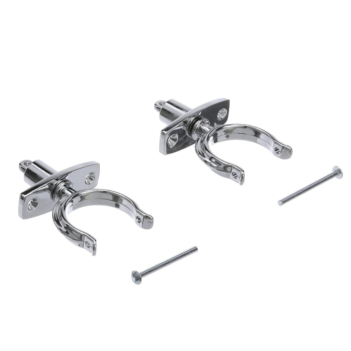 Seachoice Top-Mount Rowlock Set, Chrome-Plated Zinc, Includes 2 Rowlocks w/ Locking Pins and Sockets Default Title -Modern Boat Sales & Service