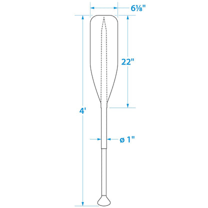 Seachoice 4 Ft. Synthetic Paddle w/ Aluminum Shaft, 1 In. Diameter Shaft, Palm Grip, 22 In. X 6-1/8 In. Blade, Black -Modern Boat Sales & Service