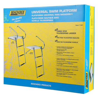 Seachoice Universal Swim Platform w/ Top-Mount Telescoping Ladder, 3 Step Ladder, Inboard/Outboard -Modern Boat Sales & Service