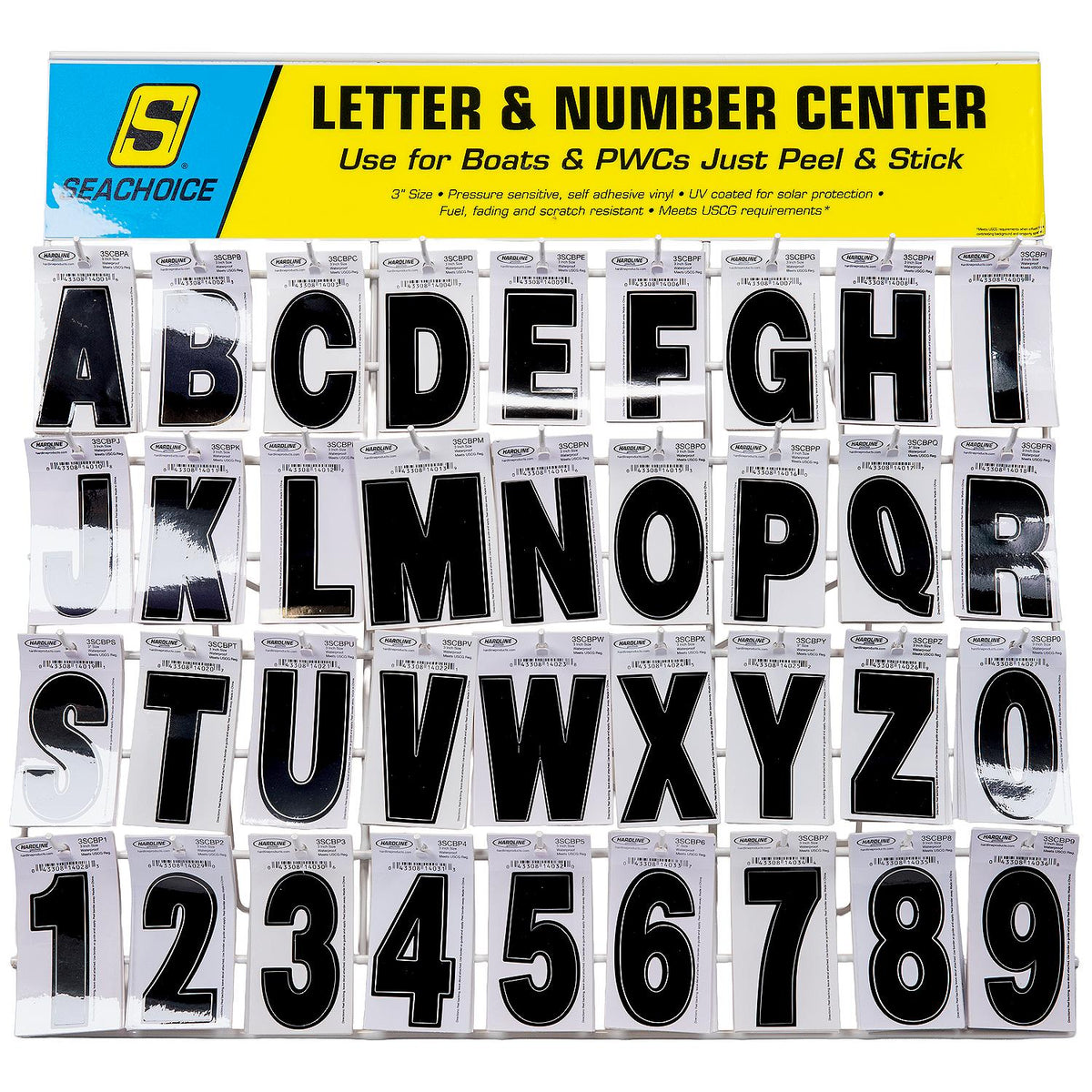 Seachoice 74127 Letter & Number Display, 3" Premium Vinyl, Black -Modern Boat Sales & Service