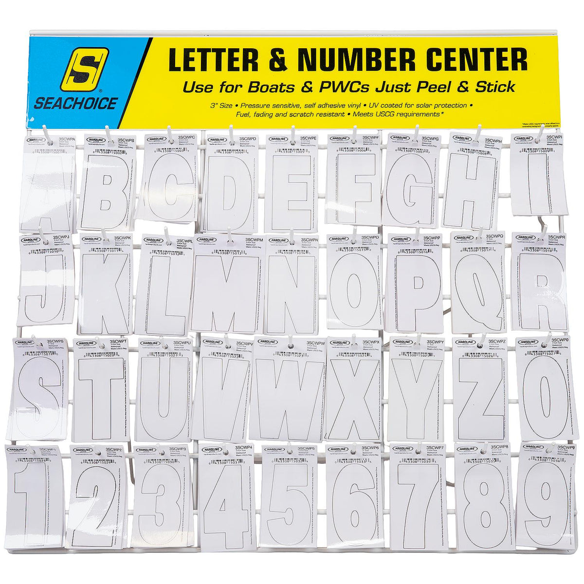 Seachoice 74128 Letter & Number Display, 3" Premium Vinyl, White -Modern Boat Sales & Service