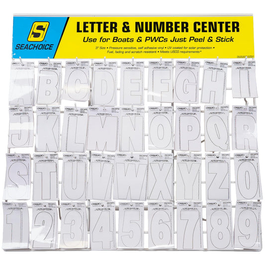 Seachoice 74128 Letter & Number Display, 3" Premium Vinyl, White -Modern Boat Sales & Service