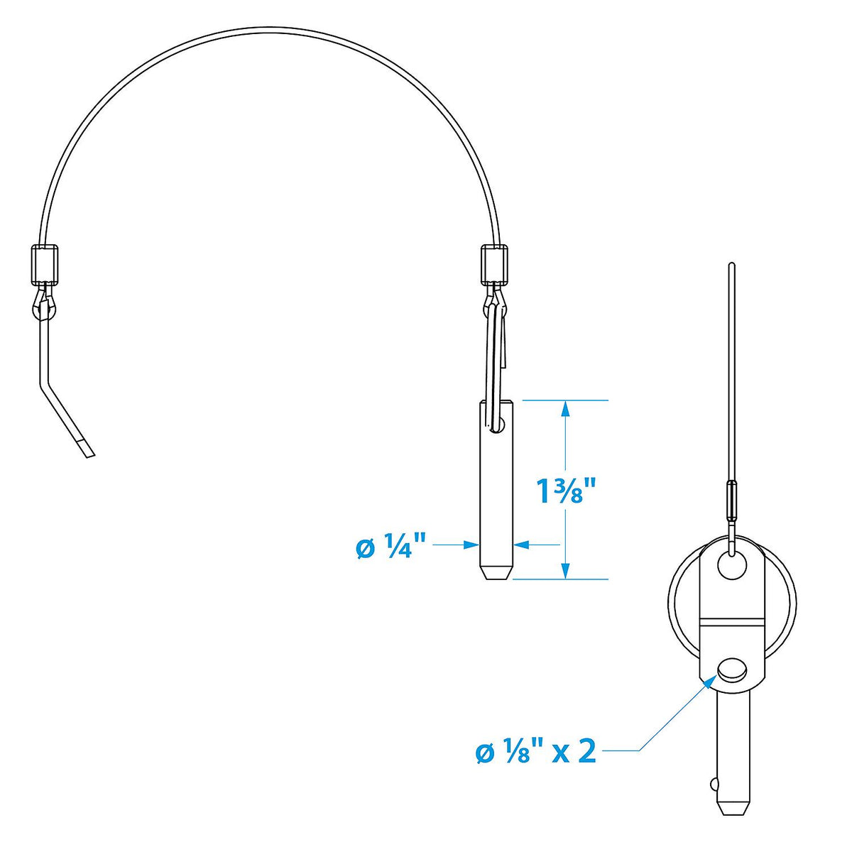 Seachoice Tethered Stainless Steel Quick Disconnect Release Pins, 1/4 In. -Modern Boat Sales & Service
