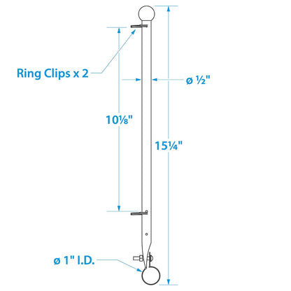 Seachoice Heavy Duty Flag Pole Clamp, Stainless Steel, 7/8 In. Default Title -Modern Boat Sales & Service