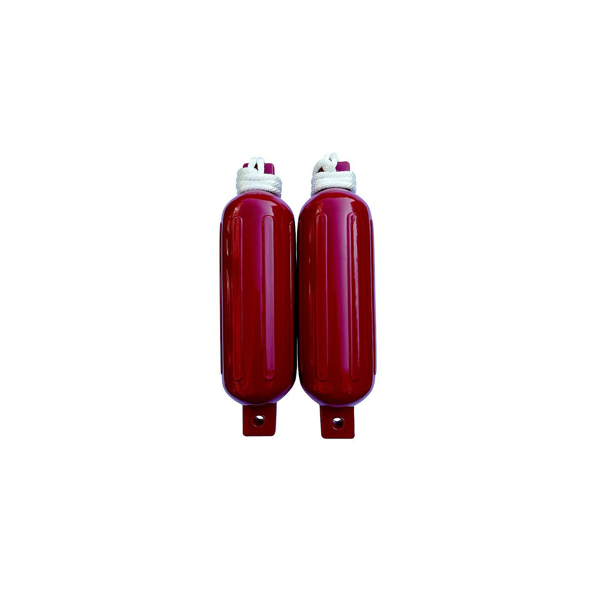 Seachoice 79256 Twin Eye Ribbed Fender Kit (Includes 2 5.5" x 20" Red Fenders and 2 Matching 3/8 x 5' Fender Lines) Default Title -Modern Boat Sales & Service