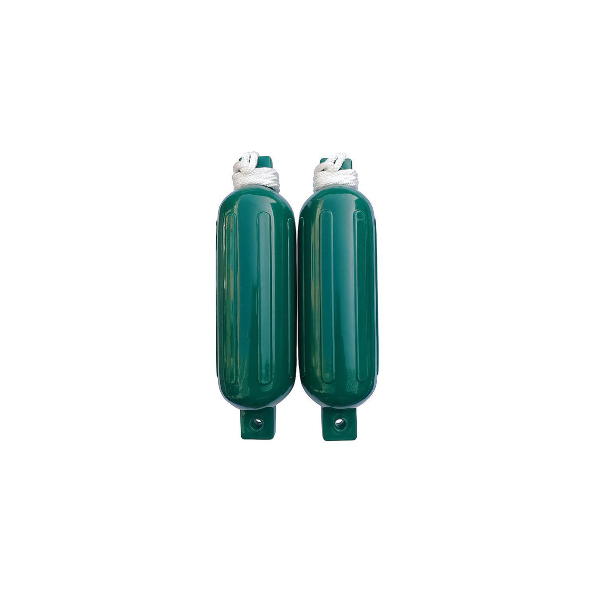 Seachoice 79257 Twin Eye Ribbed Fender Kit (Includes 2 5.5" x 20" Green Fenders and 2 Matching 3/8 x 5' Fender Lines) Default Title -Modern Boat Sales & Service
