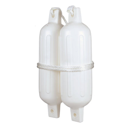 Seachoice Twin Eye Ribbed Fender Kit, Includes a Pair of MFP Fender Lines, White, 6-1/2 In. X 23 In. Default Title -Modern Boat Sales & Service