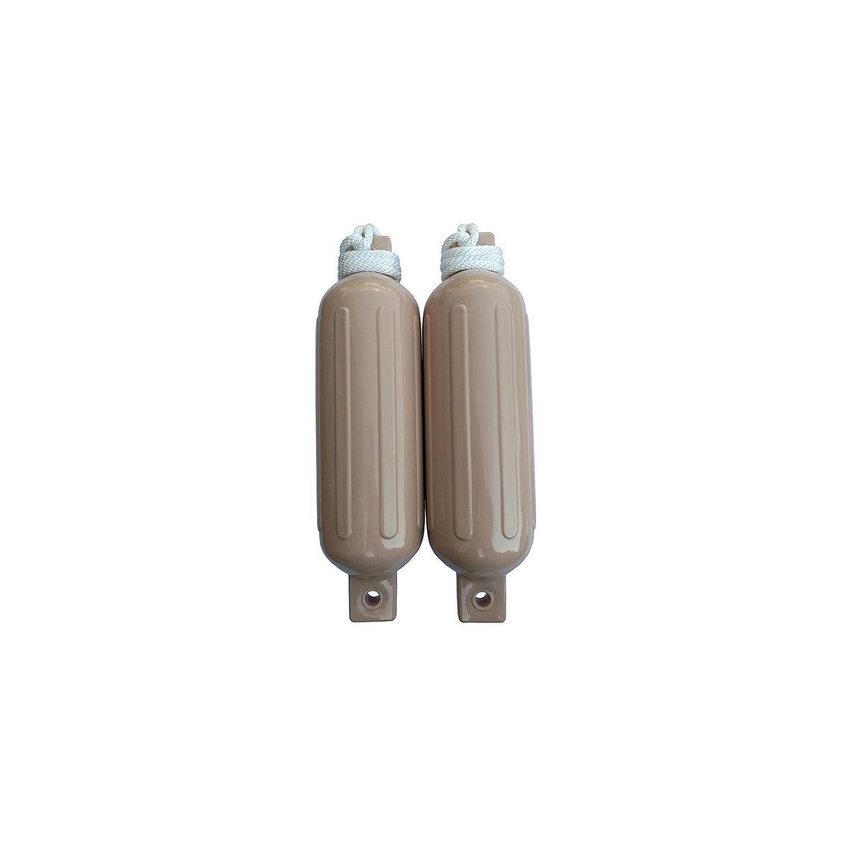Seachoice 79254 Twin Eye Ribbed Fender Kit (Includes 2 5.5" x 20" Tan Fenders and 2 Matching 3/8 x 5' Fender Lines) Default Title -Modern Boat Sales & Service