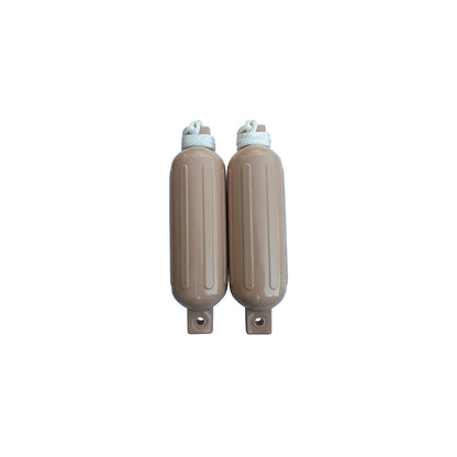 Seachoice 79254 Twin Eye Ribbed Fender Kit (Includes 2 5.5" x 20" Tan Fenders and 2 Matching 3/8 x 5' Fender Lines) Default Title -Modern Boat Sales & Service