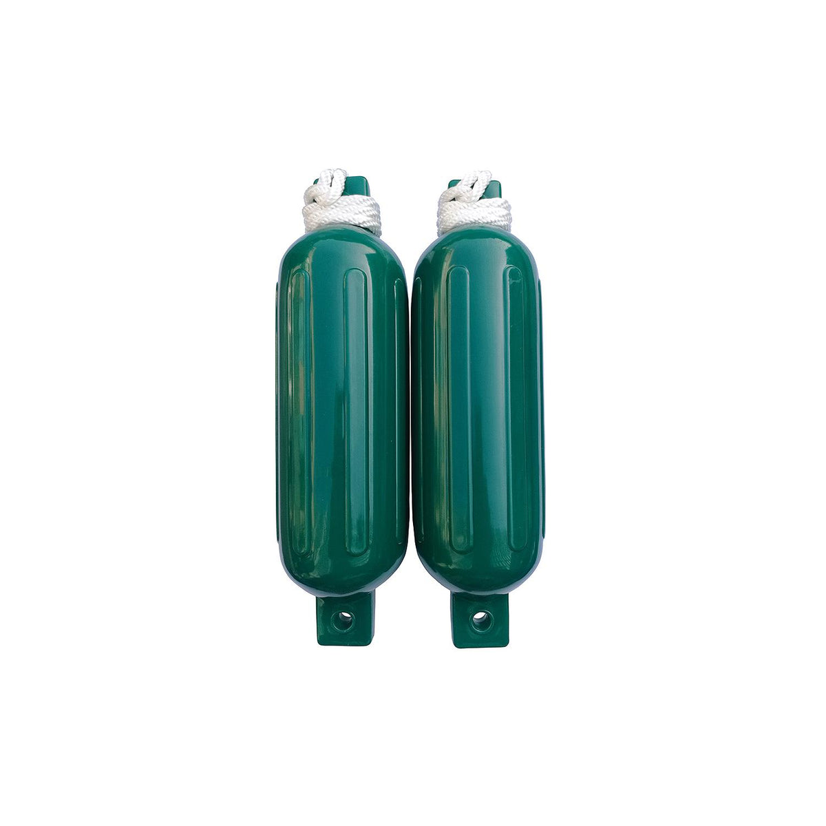 Seachoice 79257 Twin Eye Ribbed Fender Kit (Includes 2 5.5" x 20" Green Fenders and 2 Matching 3/8 x 5' Fender Lines) -Modern Boat Sales & Service