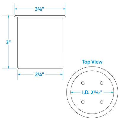Seachoice Plastic Recessed Drink Holder, 3 in Dia. Hole, Black Default Title -Modern Boat Sales & Service