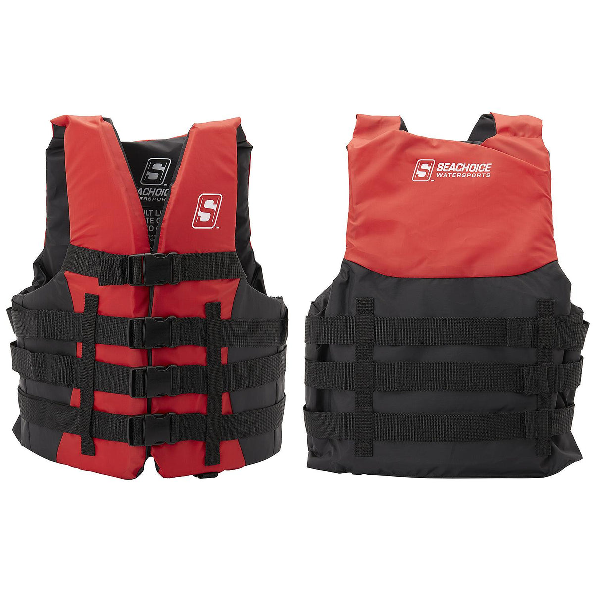 Seachoice 85393 Type III Ski Vest, 4 Belt , L/XL , Red - USCG/TC Approved -Modern Boat Sales & Service