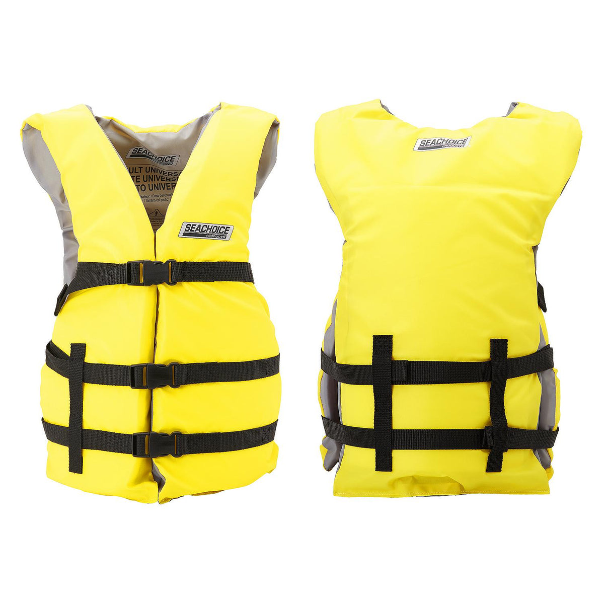 Seachoice General Purpose Life Vest, Adult XL, Yellow, Fits Chest 40-60 in, USCG/TC Approved -Modern Boat Sales & Service