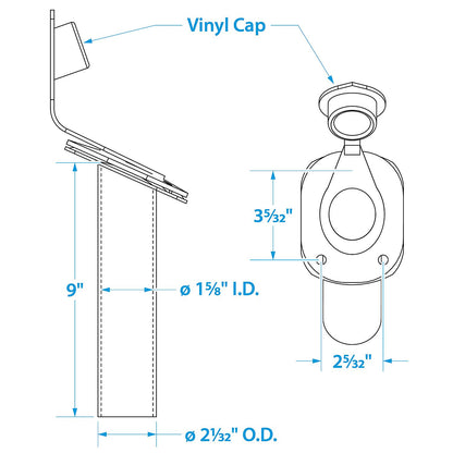 Seachoice 89121 Fishing Rod Holder, Stainless Steel, 30 Degree Gunnel Mount Default Title -Modern Boat Sales & Service