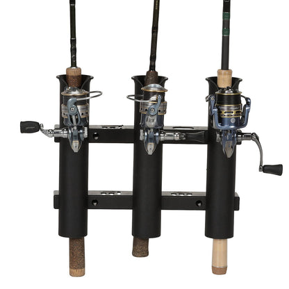 Seachoice Fishing 3-Rod Storage Rack, Holds 3 Fishing Rods with Slots for Knives and Pliers, Black -Modern Boat Sales & Service
