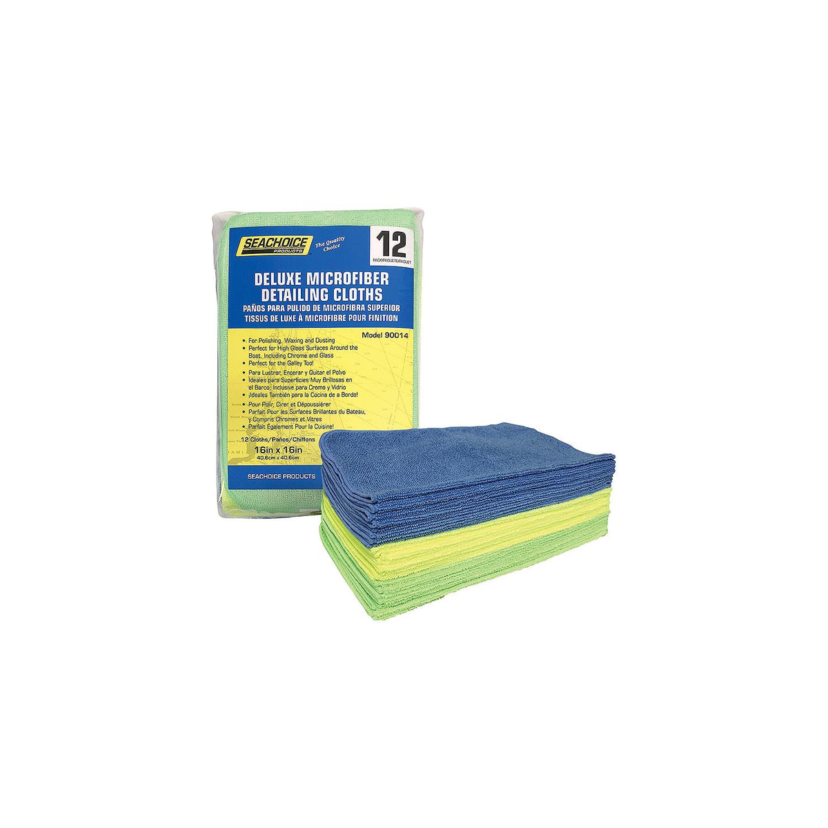 Seachoice 90014 Deluxe Microfiber Detailing 16" x 16" Cloths, 12-ct. Pack Default Title -Modern Boat Sales & Service