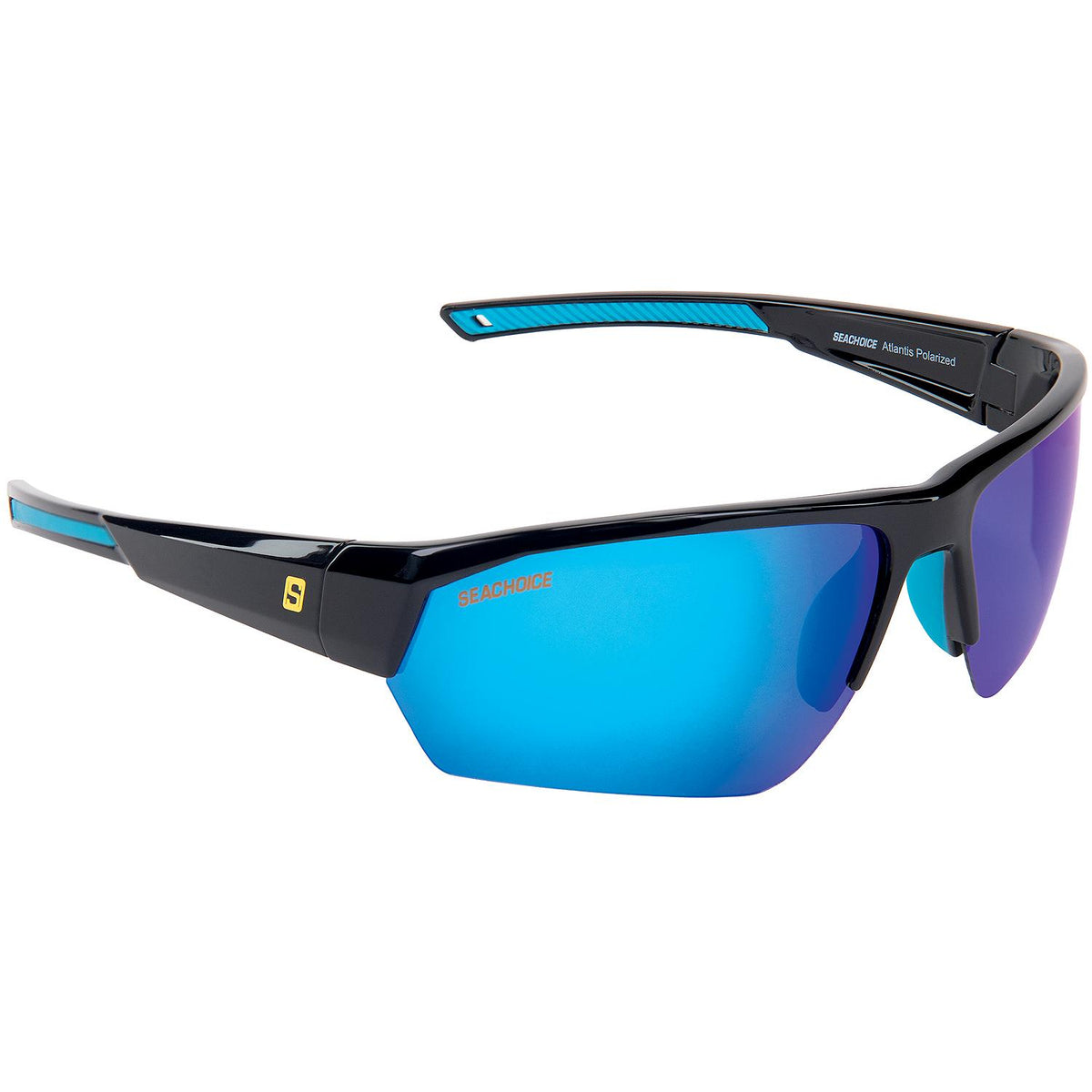 Seachoice 98820 "Atlantis" Polarized Sunglasses, Frame: Shiny Black, Lens: Blue Mirror -Modern Boat Sales & Service