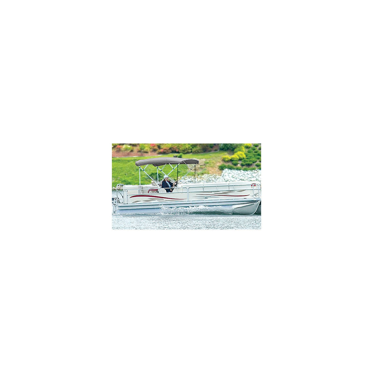Carver A8SQ4893UB12 48 High 4 Bow Square Tube Pontoon UPS-able Bimini Top Kit, 96"-102", Linen Default Title -Modern Boat Sales & Service