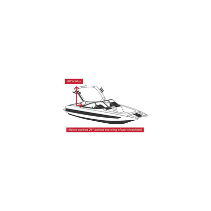 Carver 82123S11 Tournament Ski Boats w/Wide Or Pickle Fork Bow & Swim Platform - Over-The-Tower Cover, 23'6, Sun-DuraÂ® Mist Gray -Modern Boat Sales & Service