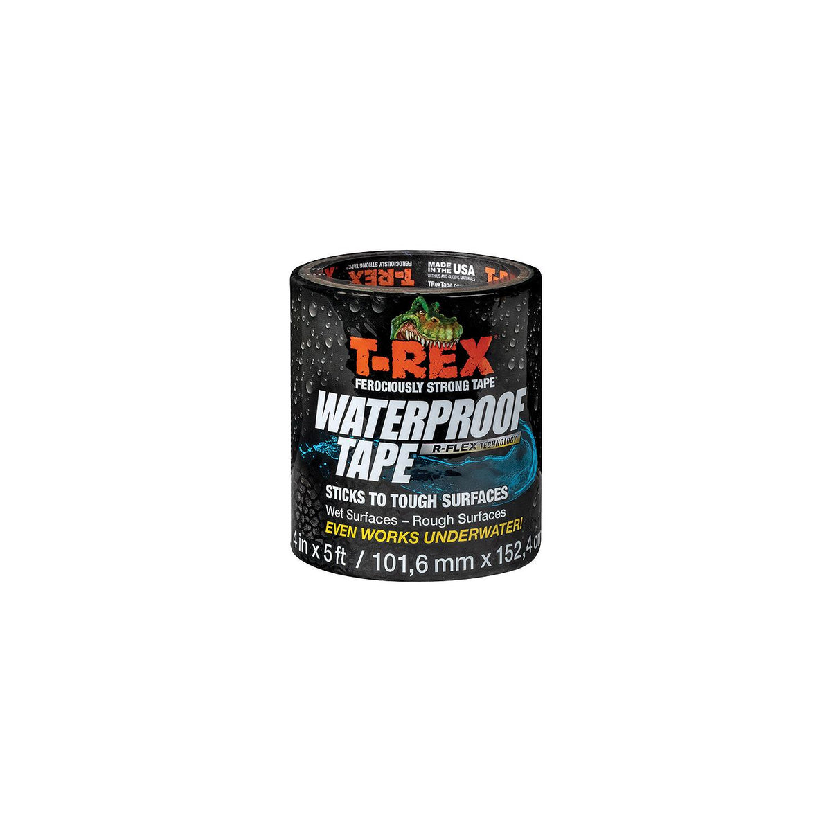 Shurtape 285987 T-RexÂ® Waterproof Repair Tape, 4" W x 5' L, Black -Modern Boat Sales & Service