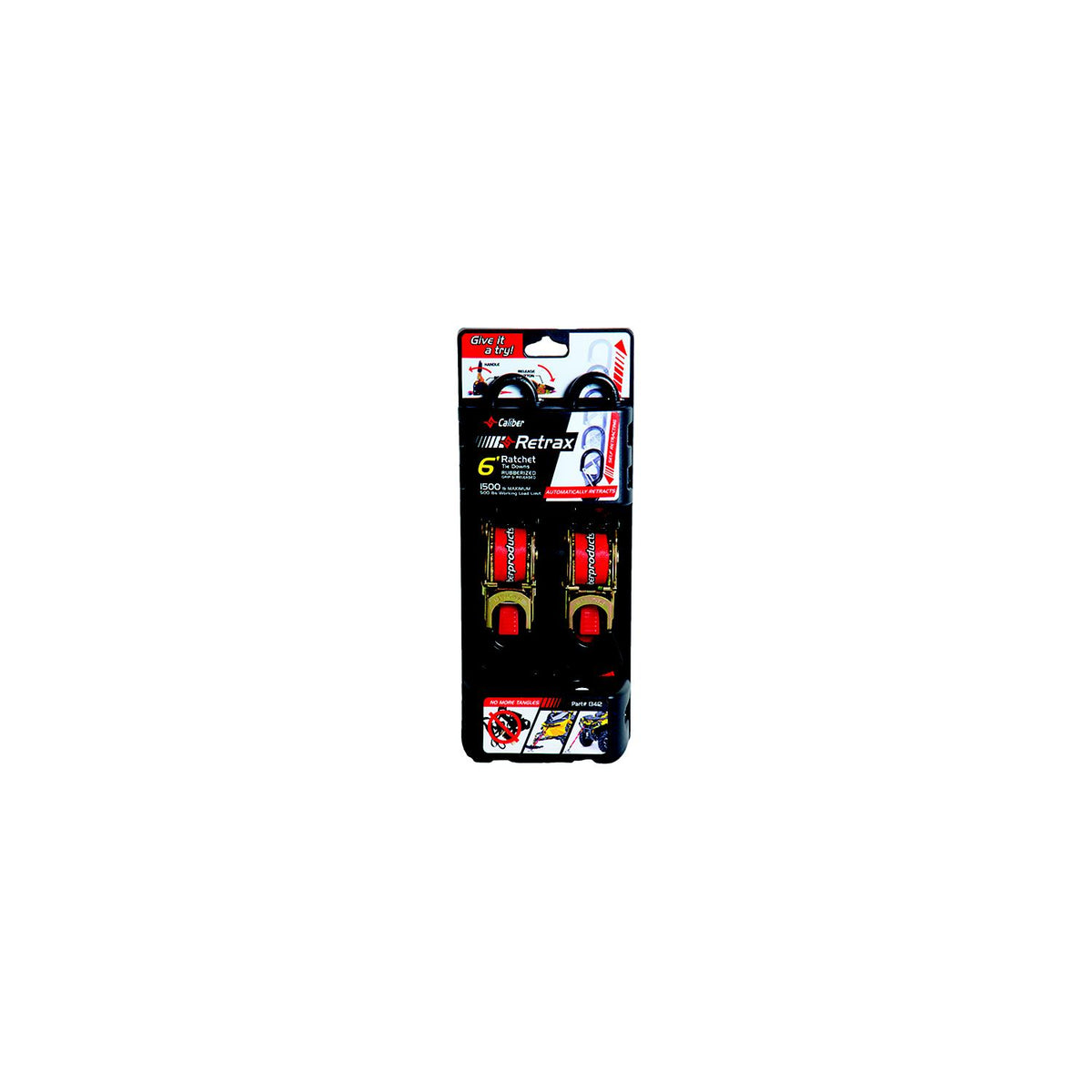 Caliber 13412 Auto Retractable Strap, 1" x 6", 1 pr. -Modern Boat Sales & Service