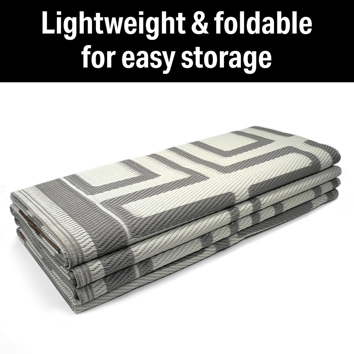 FulTyme RV 6069 Outdoor Patio Mat, Grey/Light Tan, 8' x 16' Default Title -Modern Boat Sales & Service