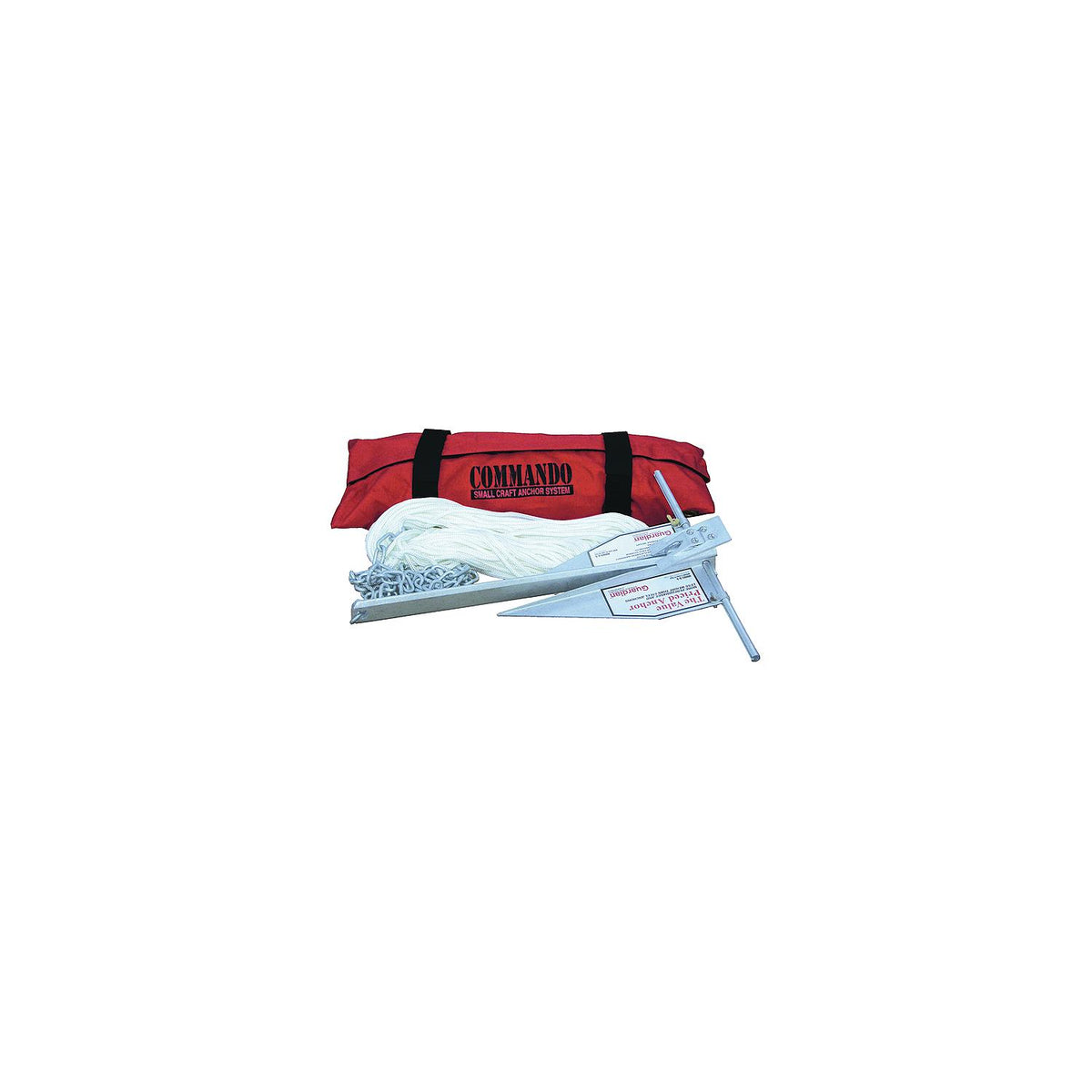 Fortress Commando Small Craft Anchor System For Boats Up to 16' Includes G-5 Anchor, Storage Bag, 3/16" Shackle With 6' of Chain and 1/4" x 150' Double Braided Nylon Rope -Modern Boat Sales & Service