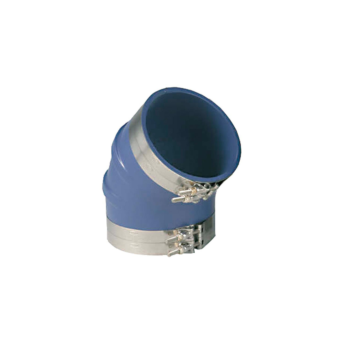 Trident 240V6000SS Blue "VHT" Silicone 45A Elbow w/T-Bold Clamps, 6" -Modern Boat Sales & Service