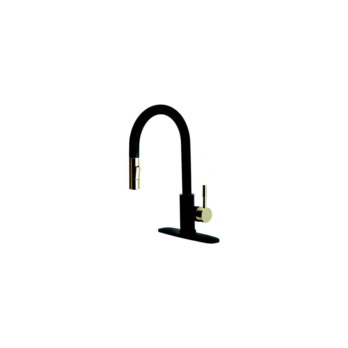 Dura Faucet DFMK530SLKMBSN Streamline Pull-Down Kitchen Faucet, Matte Black - Satin Nickel Default Title -Modern Boat Sales & Service