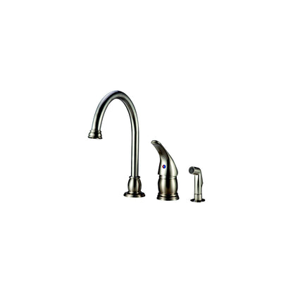 Dura Faucet DFNMK301SN Goose Neck Pedestal Kitchen Faucet, Satin Nickel Default Title -Modern Boat Sales & Service