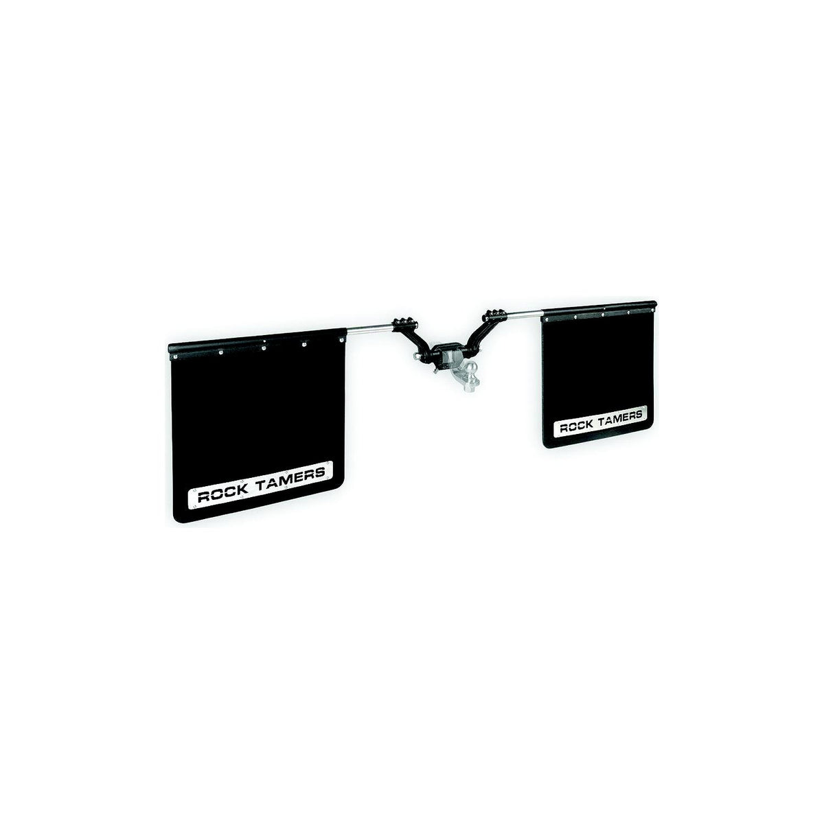 Rock Tamers 00110 Matte Black Adjustable 24" x 24" Rubber Mudflap System & Stainless Steel Trim Plates for 2-1/2" Receiver Default Title -Modern Boat Sales & Service