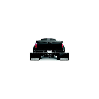 Rock Tamers 00108 Matte Black Adjustable 24" x 24" Rubber Mudflap System & Stainless Steel Trim Plates for 2" Receiver Default Title -Modern Boat Sales & Service
