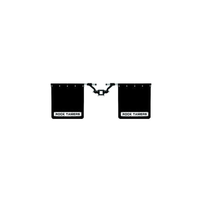 Rock Tamers 00110 Matte Black Adjustable 24" x 24" Rubber Mudflap System & Stainless Steel Trim Plates for 2-1/2" Receiver -Modern Boat Sales & Service