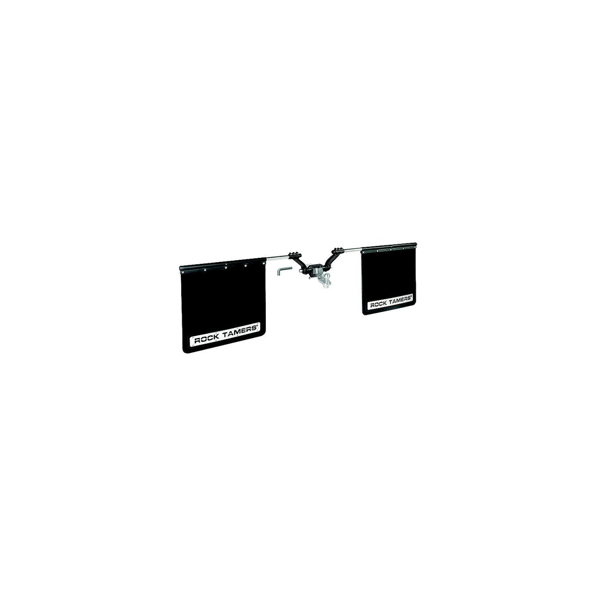 Rock Tamers 00112 Matte Black Adjustable 24" x 24" Rubber Mudflap System & Stainless Steel Trim Plates for 3" Receiver -Modern Boat Sales & Service