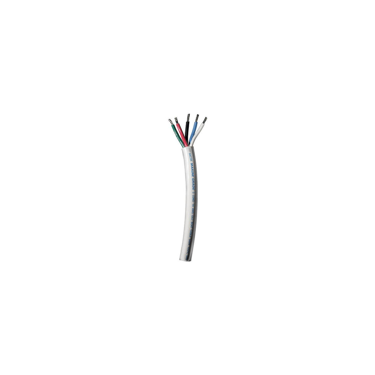 Ancor 155010 Marine Gradeâ„¢ Tinned Copper White Flat Signal Cable, 14/5 AWG, 100', Black/Blue/Green/Brown/Red -Modern Boat Sales & Service