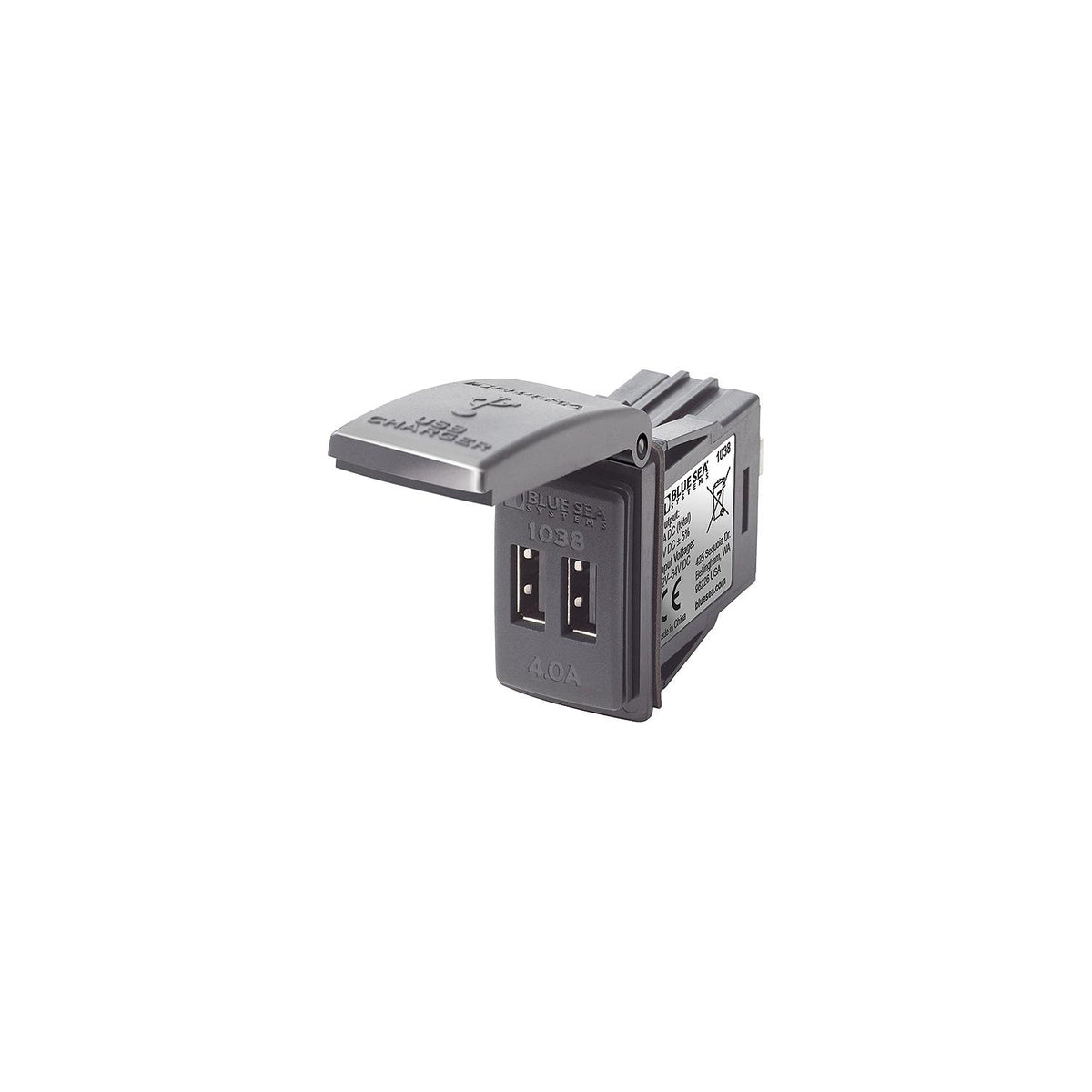 Blue Sea Systems 1038BSS Dual USB Charger Switch Mount 48V DC -Modern Boat Sales & Service