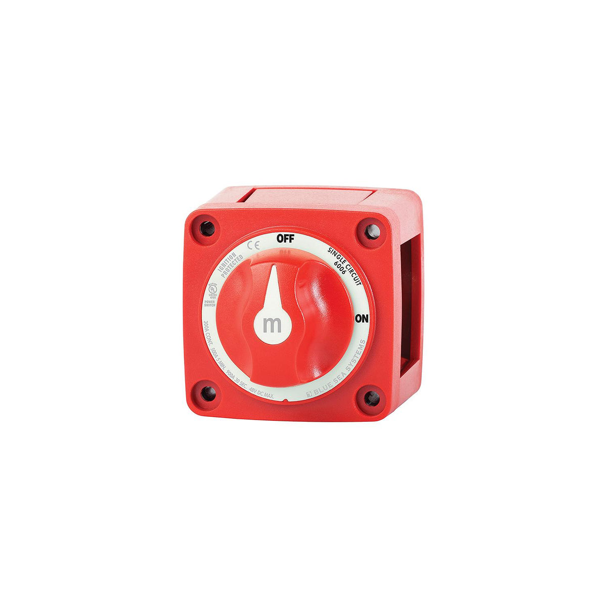 Blue Sea 6006 Battery Switch Mini On/Off w/Knob, Red -Modern Boat Sales & Service