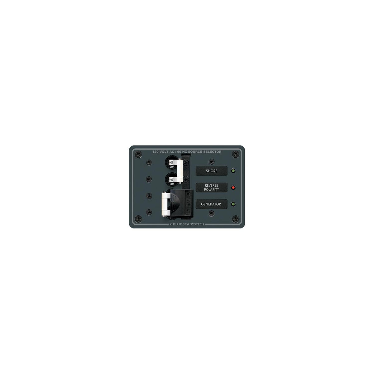 Blue Sea Systems Traditional Metal Circuit Breaker Panel - 120V AC Toggle Source Selector -Modern Boat Sales & Service