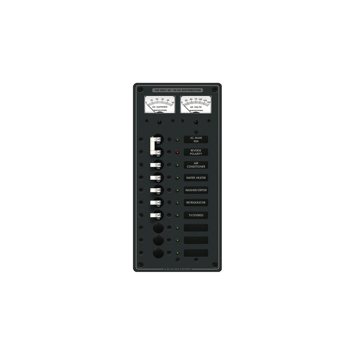 Blue Sea Systems 8074 AC Main + 8 Positions Circuit Breaker Panel -Modern Boat Sales & Service