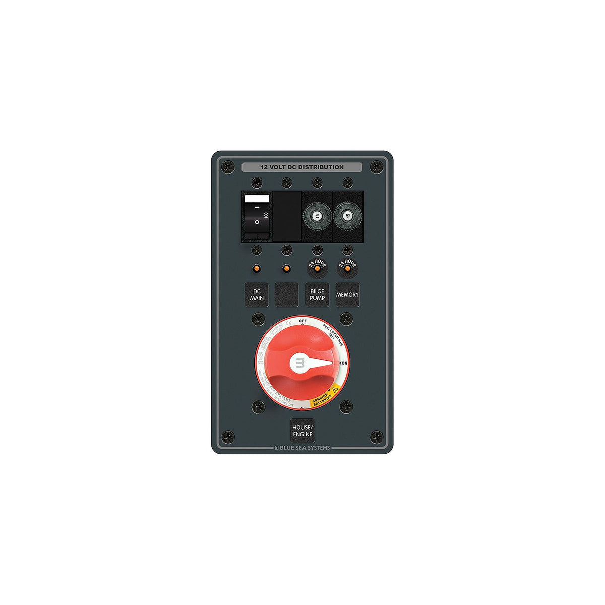 Blue Sea Systems 8690 Traditional Metal Dual Bank Battery Management Panel -Modern Boat Sales & Service