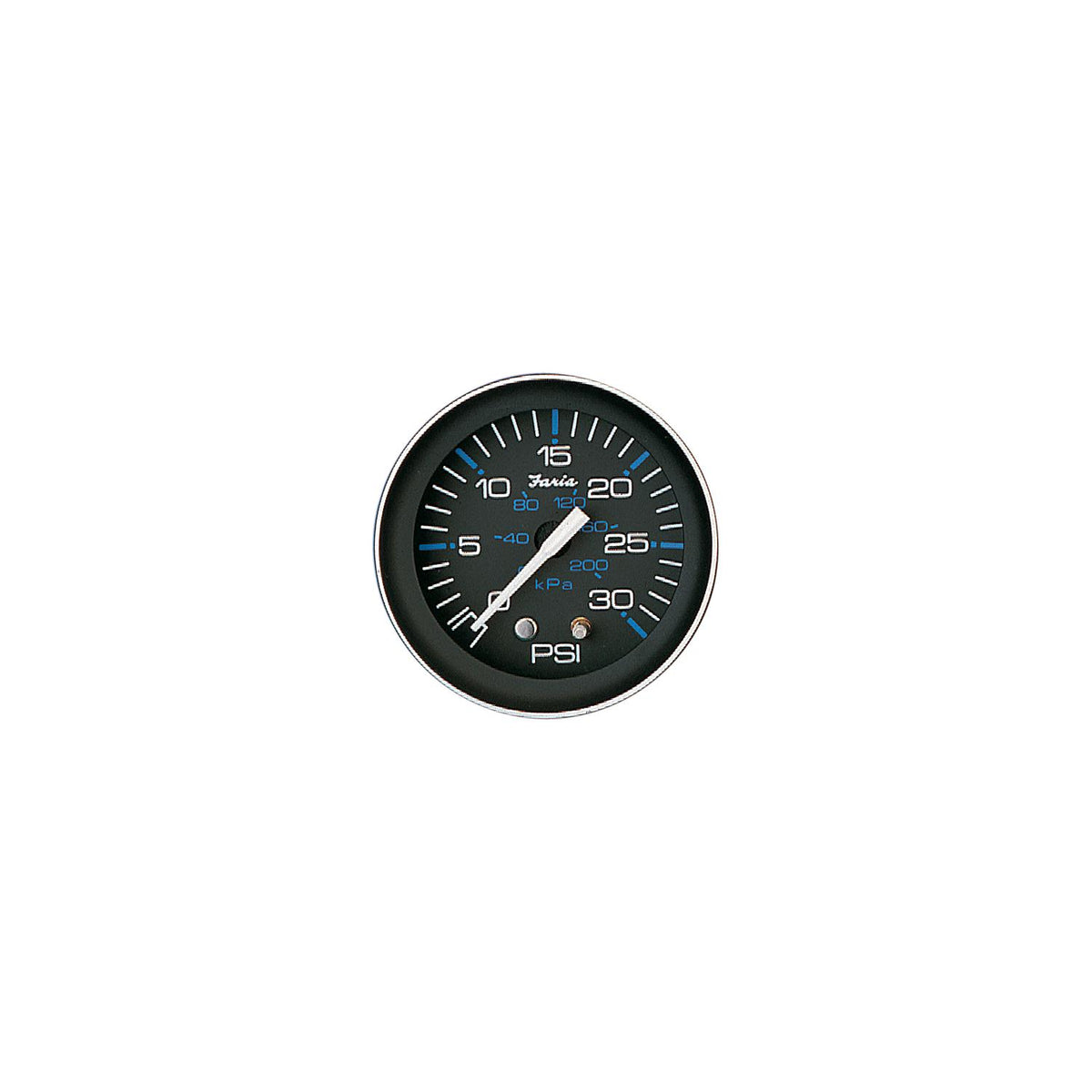 Faria Coral Black 2" Water Pressure Gauge Kit 30 PSI Default Title -Modern Boat Sales & Service