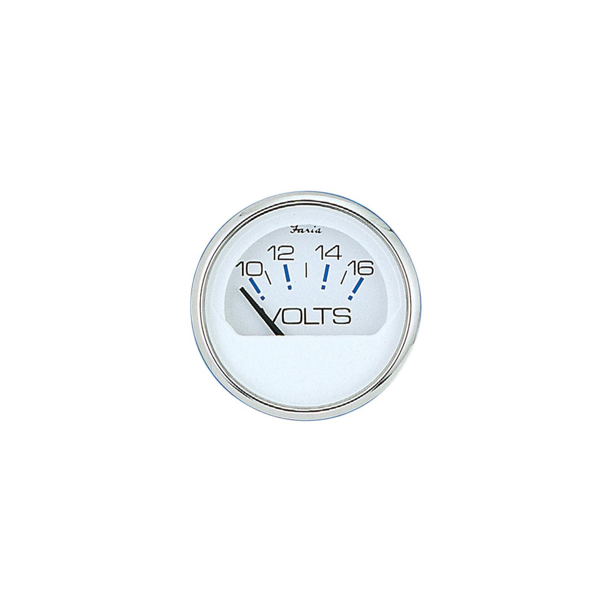 Faria Chesapeake SS White 2" Gauge - Voltmeter Gauge (10-16 VDC) Default Title -Modern Boat Sales & Service