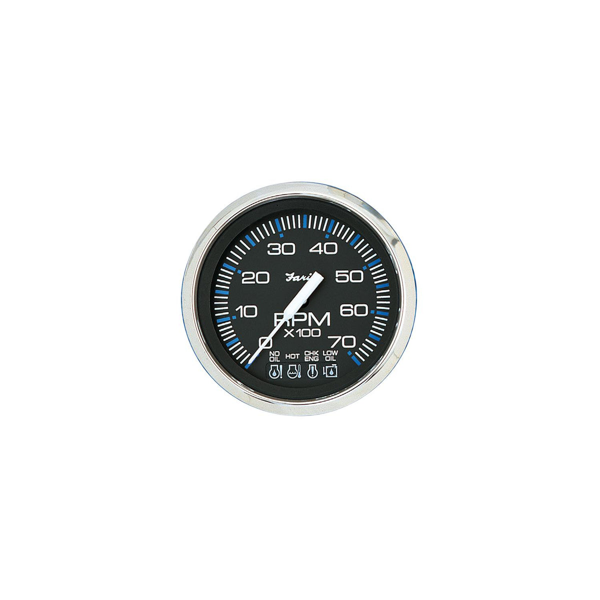 Faria Chesapeake SS Black 4" Gauge - 7000 RPM Tachometer With System Check Indicator (Gas) (J/E Outboard) -Modern Boat Sales & Service