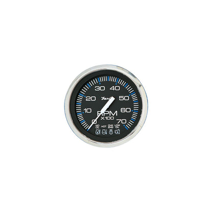 Faria Chesapeake SS Black 4" Gauge - 7000 RPM Tachometer With System Check Indicator (Gas) (J/E Outboard) -Modern Boat Sales & Service