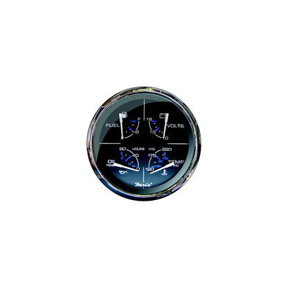 Faria F33751 Chesapeake Black Stainless Steel Multifunction Gauge: Fuel Level, Oil psi, Water Temp, Voltmeter Default Title -Modern Boat Sales & Service