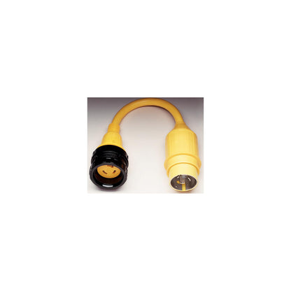 Marinco Standard Pigtail Adapter Dock Side Male 20A 125V Locking to Boat Side Female 30A 125V Locking With Sealing Collar System -Modern Boat Sales & Service