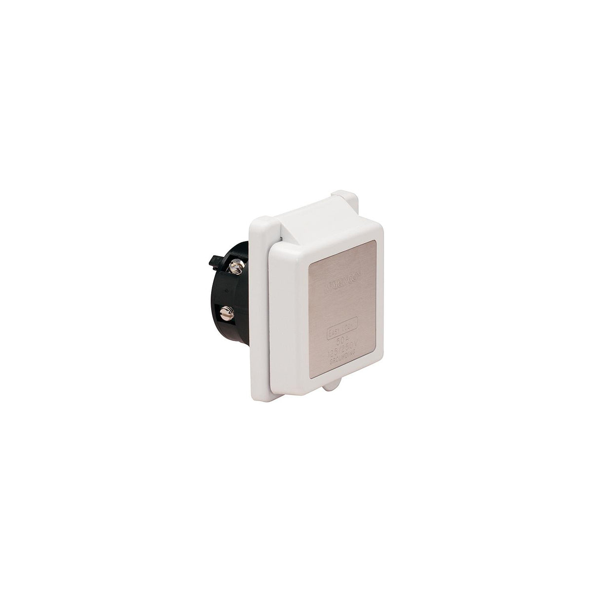 Marinco 50 Amp 125V Power Inlet With Stainless Steel Trim Without Rear Safety Enclosure -Modern Boat Sales & Service