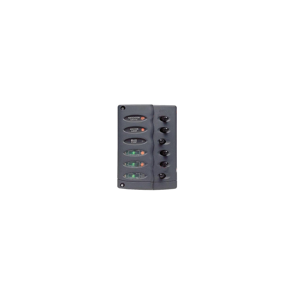 Marinco Contour Switch Panel Includes 6 Switches and 3 Inline Fuse Holders -Modern Boat Sales & Service