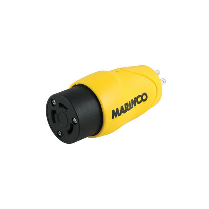 Marinco S15-30 (Old 83A) Straight Adapter Dock Side Male 15A/125V Straight Blade to Boat Side Female 30A/125V Locking -Modern Boat Sales & Service