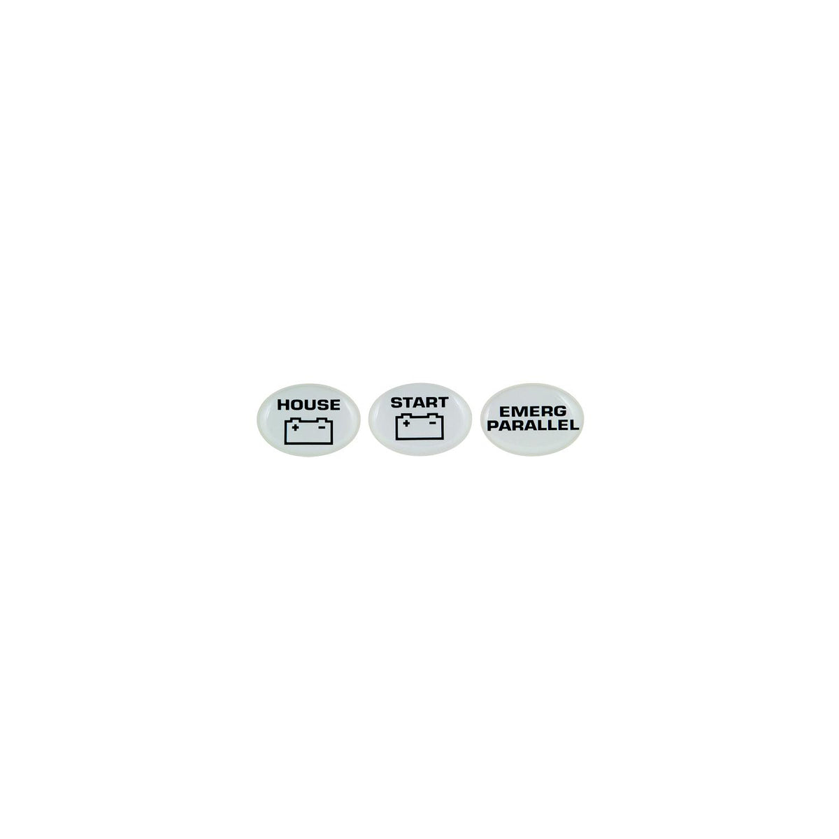 Marinco Set of 3 Battery Switch Labels (Start, Emerg Parallel, House) -Modern Boat Sales & Service